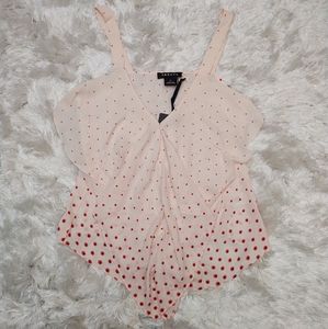 Trouvé pink peony bud dots tank sz xs